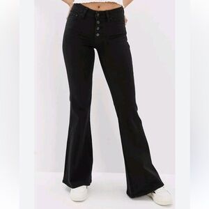 American Eagle High Rise Black Flare Jeans